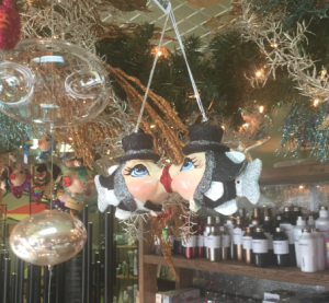 Kissing "Mr. & Mr." fish decorations from Coda in the Heights.