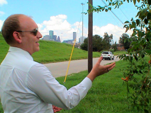Kent Loftin, development director for the Montrose Center, shows the site of the senior housing project last year.