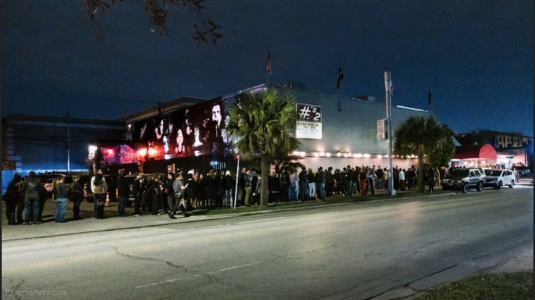 A line wrapped around the outside of Numbers Nightclub (photo by Anigma Arts/Facebook).