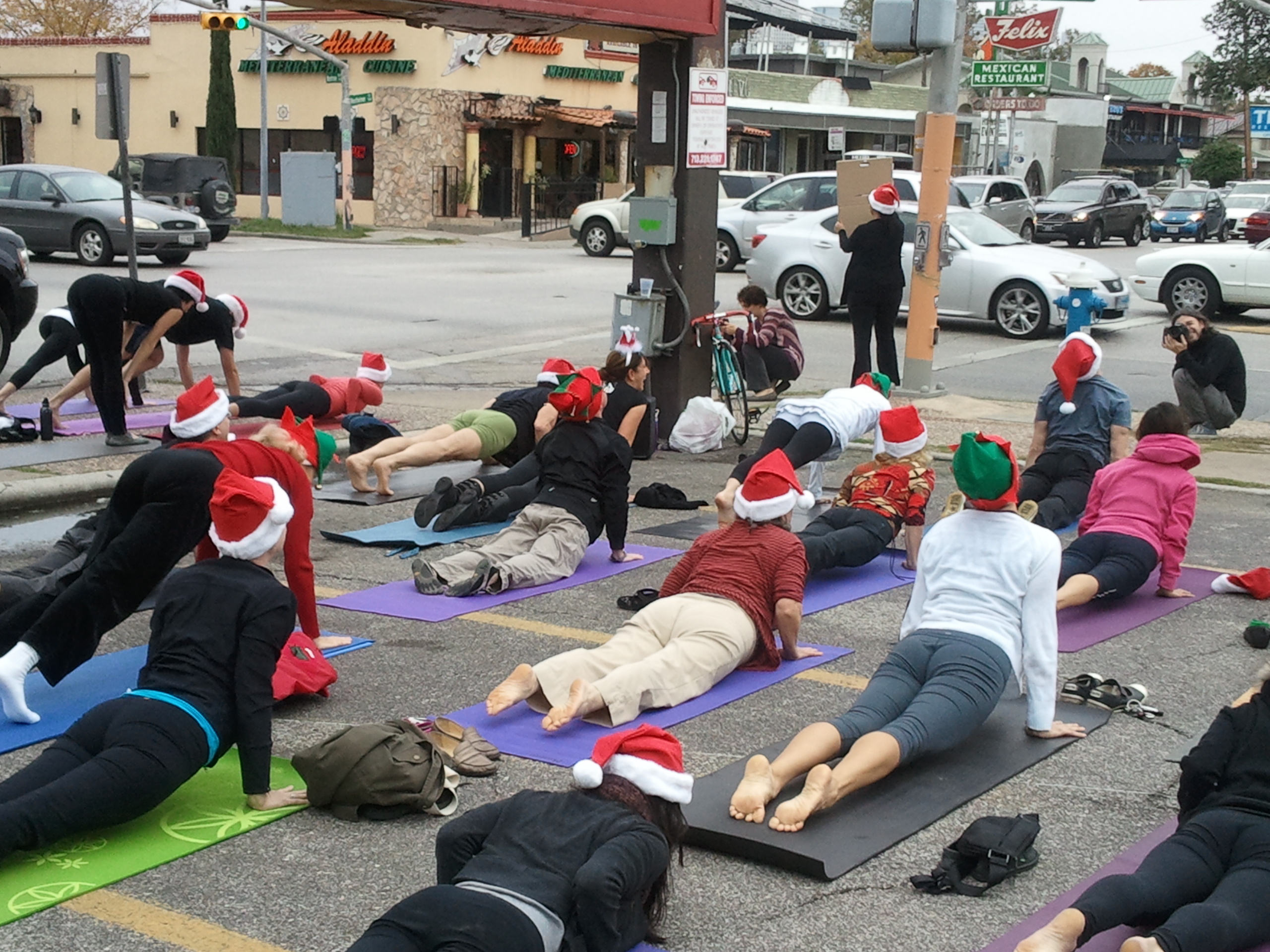 Photo of yoga flash mob