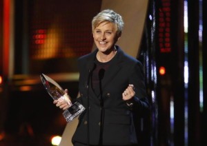 Ellen DeGeneres accepts her fourteenth People's Choice Award. Photo: AP