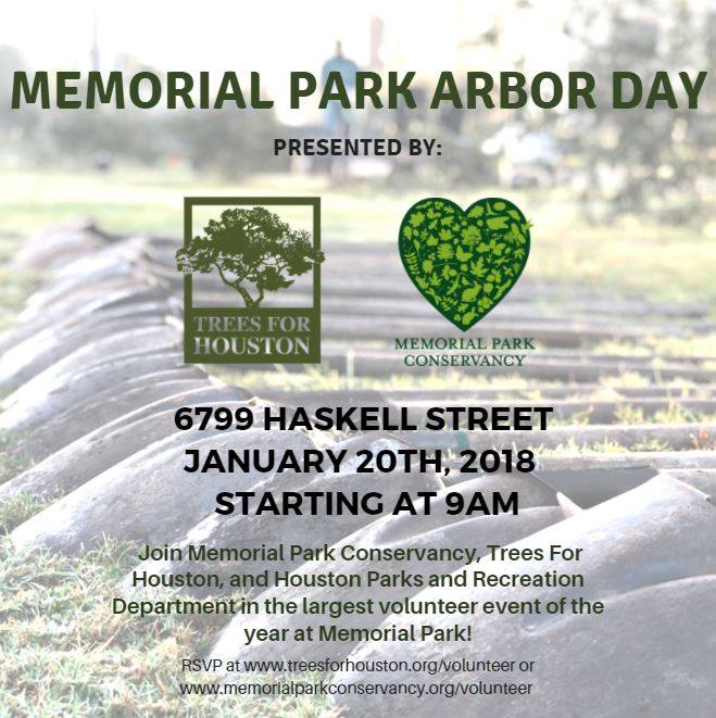 Memorial Park Arbor Day Presented by Trees For Houston and Memorial